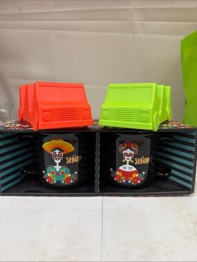 Day of the Dead mug set with Taco Trucks